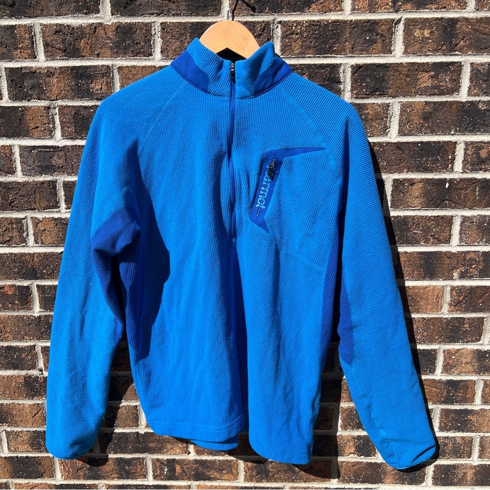 Marmot - L - blue technical fleece with chest pocket